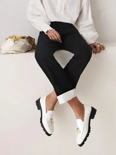 Miniatura 2 de Mocasines gruesos de charol con borla para mujer, estilo casual, sin cordones, con plataforma