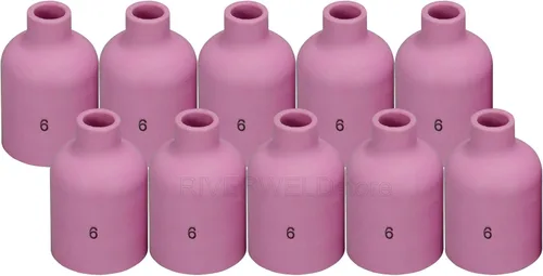 Miniatura 12 de RIVERWELD TIG - Boquilla de alúmina con lente de gas, vasos de cerámica Jumbo de gran diámetro 53N87 12# 3/4 pulgadas 53N88 5/8 pulgadas #10 53N89