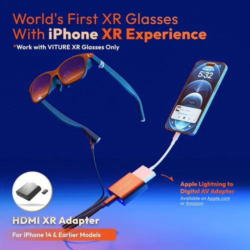 Miniatura 2 de VITURE Adaptador HDMI XR para iPhone 14 y modelos anteriores, habilitando videos multipantalla/3DoF/VR mejorados, 2.8 horas de duración