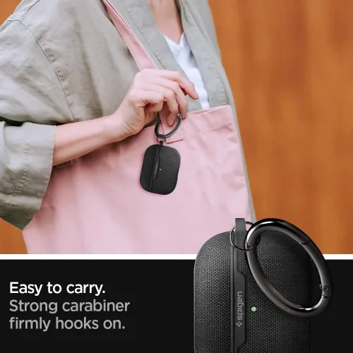 Miniatura 3 de Spigen Urban Fit - Funda para AirPods Pro (2019), funda de tela prémium con mosquetón, color negro