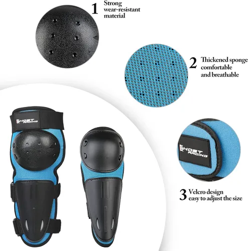Miniatura 4 de JUSTDOLIFE 5 piezas de equipo de motocross juvenil, chaqueta de protección de armamento de motocicleta, armadura de motocicleta para niños con Azul
