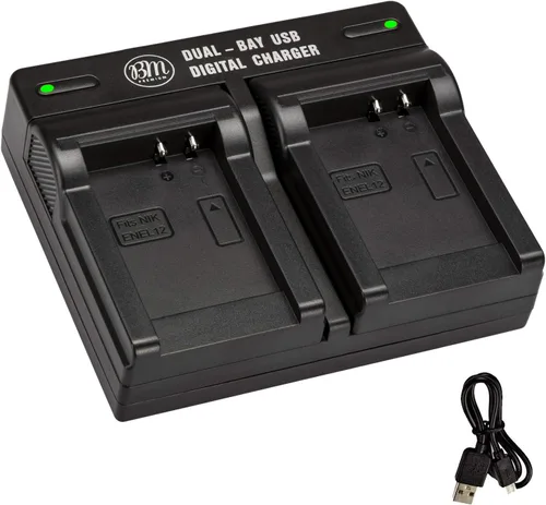 Miniatura 6 de BM Premium EN-EL12 Cargador de batería dual para Nikon Coolpix A1000 B600 W300 A900 AW100 AW110 AW120 AW130 S6200 S6300 S8200 S9050 S9200 S9300 S940