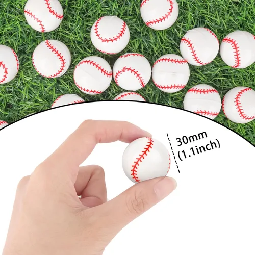 Miniatura 2 de 24 piezas de pelotas de goma rebotadoras de béisbol para niños, pelotas de goma de 32 mm para deportes de rebote a granel para recuerdos de fiesta