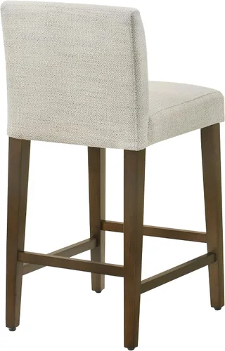 Miniatura 6 de CHITA Juego de 2 taburetes de bar de altura de mostrador, taburetes de bar tapizados de altura de asiento de 27 pulgadas, cuero sintético en negro