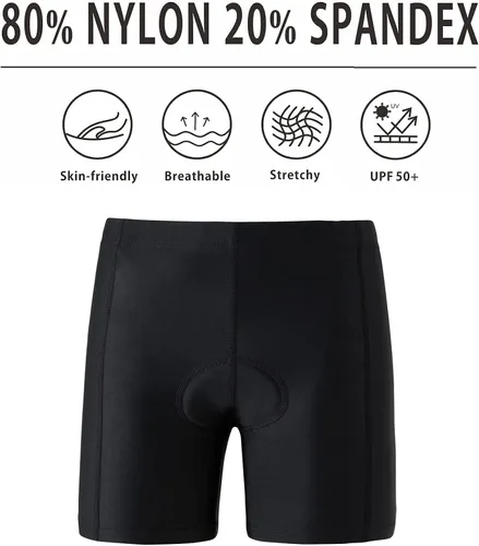 Miniatura 4 de KID1234 Pantalones de ciclismo para niños, pantalones cortos acolchados 3D, pantalones cortos de ciclismo para niñas, pantalones cortos negros
