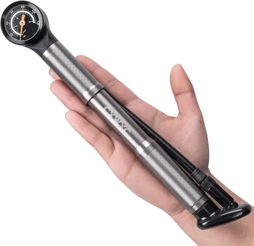 CXWXC Bomba de bicicleta portátil - Mini bomba de bicicleta con manómetro se adapta a válvulas Presta y Schrader - Bomba de aire para bicicleta de