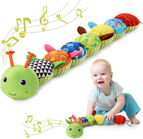 Miniatura 8 de AWOTOY Juguetes para bebés de 0 a 12 meses, juguetes de peluche musicales con actividad sensorial suave, con arrugas, sonajero y texturas, juguetes