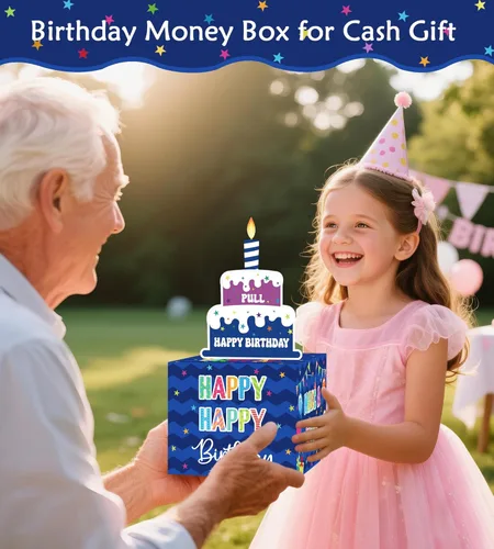 Miniatura 3 de Caja de dinero de cumpleaños para regalo en efectivo, cajas de regalo sorpresa para dinero, caja de dinero con tarjeta de feliz cumpleaños extraíble