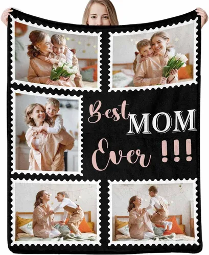 Miniatura 14 de D-Story Manta personalizada con fotos, manta de fotos personalizada con cualquier texto, manta de forro polar personalizada para cama, sofá