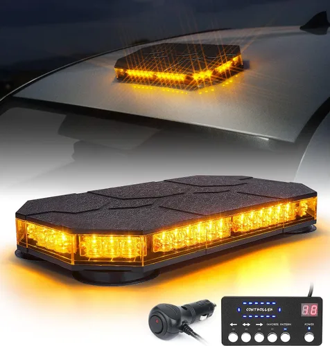 Miniatura 9 de LUMENIX - Barra de luces estroboscópicas LED de techo con controlador magnético, luz intermitente de advertencia y tráfico de emergencia