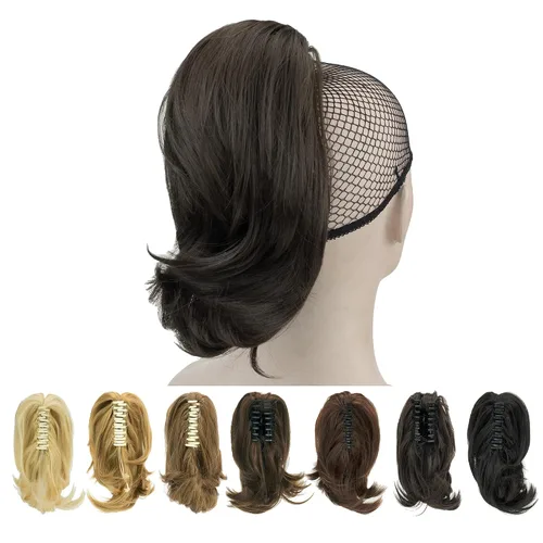 Miniatura 10 de IMISSU Lindas extensiones de cabello de cola de caballo de garra corta, extensiones de cabello grueso con clip en pequeñas piezas de pelo de cola