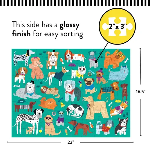 Miniatura 4 de Mudpuppy Rompecabezas de doble cara para gatos y perros, 100 piezas, 22 x 16.5 pulgadas, rompecabezas familiar perfecto para mayores de 6 años