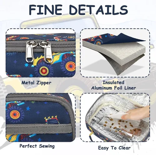 Miniatura 90 de CAMTOP - Conjunto de mochila y lonchera con estampados divertidos para niños de preescolar y primaria), Y0058-2