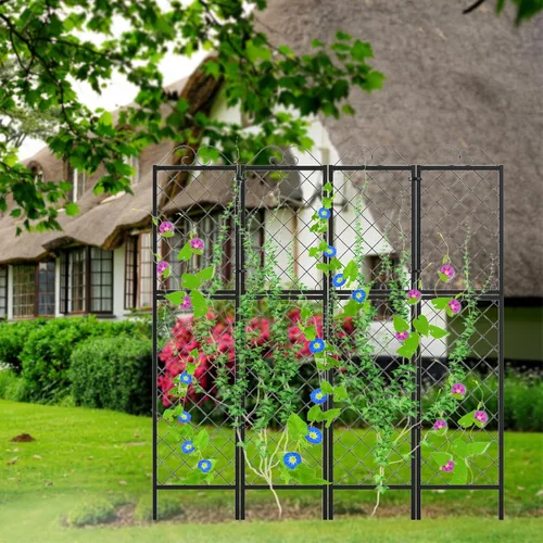 Miniatura 3 de Zhongma Paquete de 2 enrejados de metal para jardín para plantas trepadoras, valla de metal de 77.2 pulgadas de alto, soporte de enrejado