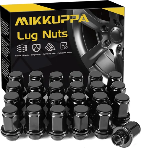 Miniatura 13 de MIKKUPPA 20 piezas de tuercas de llanta M12 x 1.25 – 37 mm 13/16 Hex OEM estilo mag con arandela de fábrica, tuercas negras de reemplazo para rueda