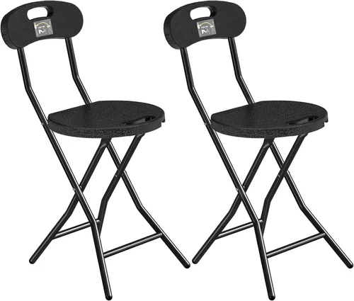 Miniatura 9 de 5Rcom Taburete plegable, 1 paquete de 18 pulgadas de taburete plegable de bar con respaldo y asa, taburetes plegables para adultos de hasta 350