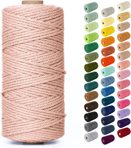 Miniatura 73 de Nook Theory - Cuerda de macramé de 3 mm, 220 yardas de cuerda de algodón, hilo de 4 mm y 5 mm, cuerda para manualidades, perfecta para colgantes