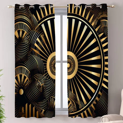Miniatura 80 de Shrahala Floral Abstract Design Blackout Curtain Tiers, Minimalist Flower Illustration Kitchen Valance Light Blocking Tier Drapes with Rod Pocket, 2