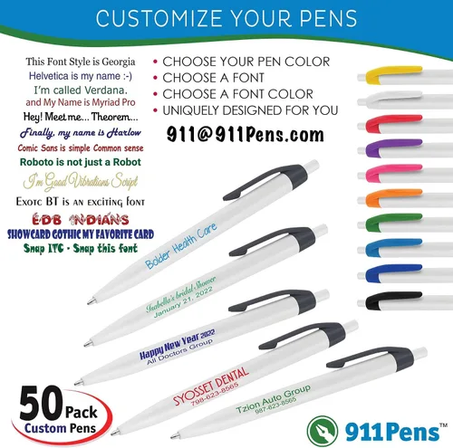 Miniatura 2 de 50 bolígrafos negros impresos en Estados Unidos, bolígrafo de tinta de escritura personalizado, impreso con tu logotipo y texto