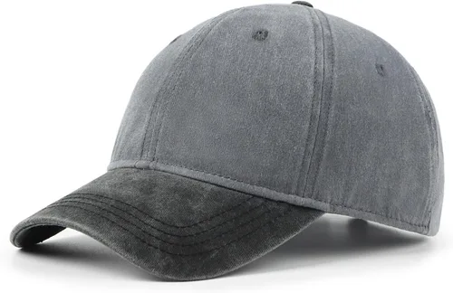 Miniatura 12 de Gorra de béisbol de mezclilla lavada de gran tamaño XXL, gorra deportiva de perfil bajo para cabezas grandes de 23.5 a 25.5 pulgadas, sombrero