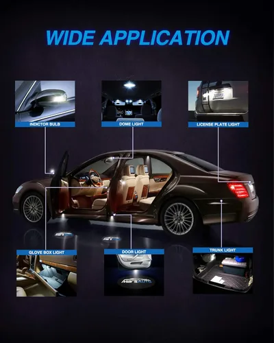 Miniatura 7 de Marsauto 578 bombillas LED extremadamente brillantes 400LM 2835 chipsets para interior LED, cúpula, mapa, puerta, bombillas 211-2 212-2 569 6411