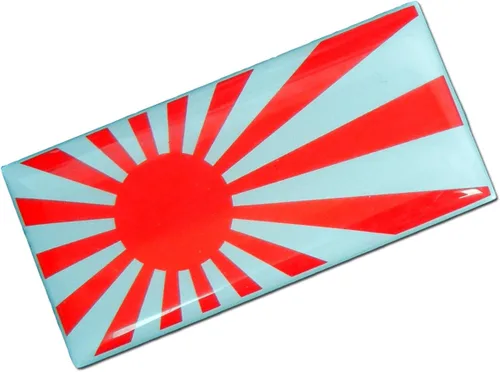 Bandera japonesa Nisshoki Hinomaru, emblema de aluminio, placa de identificación, compatible con Nissan Datsun Mitsubishi, Isuzu, Mazda, Toyota,