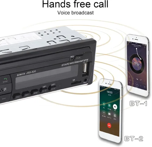 Miniatura 5 de Receptor estéreo de coche multimedia, pantalla LED de control de voz AI, llamadas manos Bluetooth, soporte MP3 WMA WAV, USB2.0 Reproductor de MP3