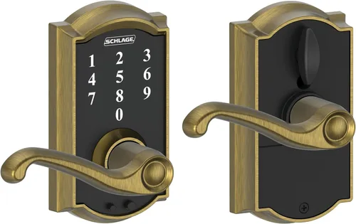 Miniatura 17 de Schlage - Cerradura táctil Camelot con picaporte Accent, cerradura de entrada electrónica sin llave (bronce envejecido, FE695 CAM 716 ACC)