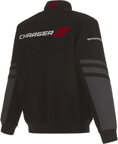 Miniatura 2 de JH DESIGN GROUP Dodge Charger - Chaqueta de sarga clásica bordada para hombre