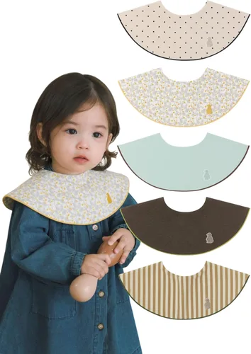 Miniatura 42 de Konny Baby Bib 3/5/7-Pack Set, 360 ° Rotate, Soft and Absorbent Drooling for Toddler Boys Girls Baby Essentials