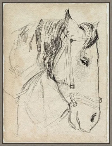 Miniatura 18 de Amanti Art Lienzo enmarcado para pared, diseño de caballo en brida, 24 x 18 pulgadas, boceto I de Jennifer Paxton Parker, lienzo enmarcado