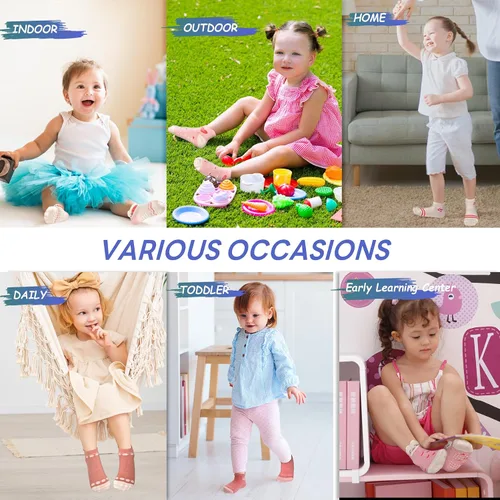 Miniatura 2 de Calcetines SkiBeaut para niños con agarre, 12 pares de calcetines antideslizantes para niños, calcetines de casa para bebés, niños y niñas de 0 a 7