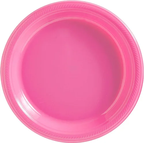 Miniatura 8 de Amscan Platos de plástico desechables redondos dorados – 7 pulgadas (paquete de 50) – Vajilla resistente para fiestas, eventos y uso diario Oro