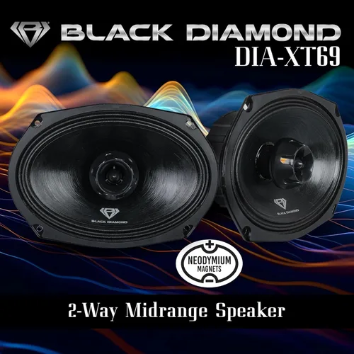 Miniatura 2 de BLACK DIAMOND DIA-XT69 Altavoz de rango medio de audio para automóvil de 6 x 9 pulgadas con tweeter de bala incorporado de 4 ohmios 550 vatios