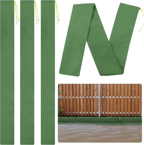 Miniatura 9 de 4 bolsas de arena de 3 x 6 pulgadas de largo para inundaciones – Tubo de lona gruesa para protección contra inundaciones con banda elástica, tubo