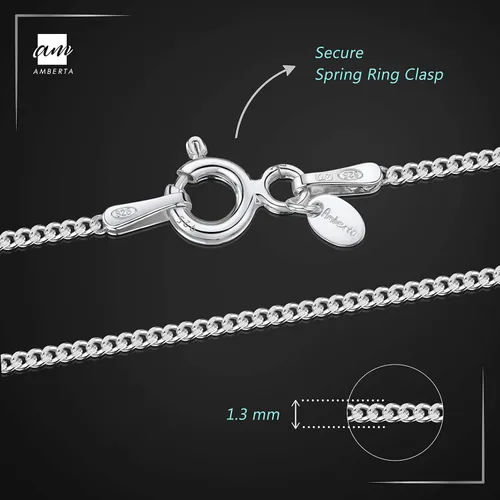 Miniatura 3 de Amberta Collar de cadena de plata de ley 925 para niños (14 pulgadas - 4 a 12 años)