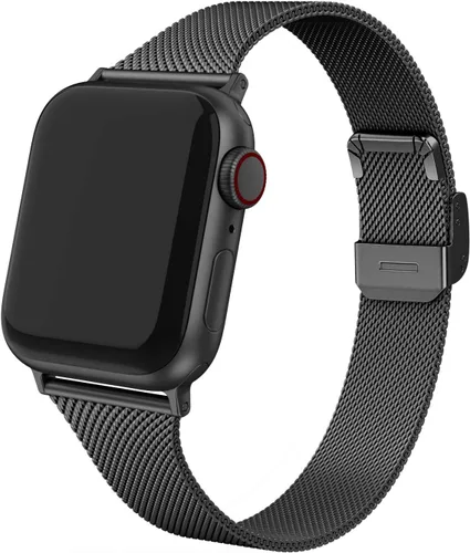 Miniatura 4 de Correa de metal compatible con iWatch 38mm 40mm 42mm 44mm, de acero inoxidable, tejido de metal fino pequeño suave, repuesto para iWatch Series 6 5