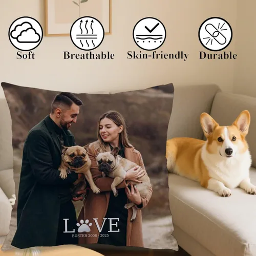 Miniatura 4 de Personalized Pet Photo Pillow Case Using one pet Image and Custom Text offering Home décor Personality and Giving a Sweet Gift Touch