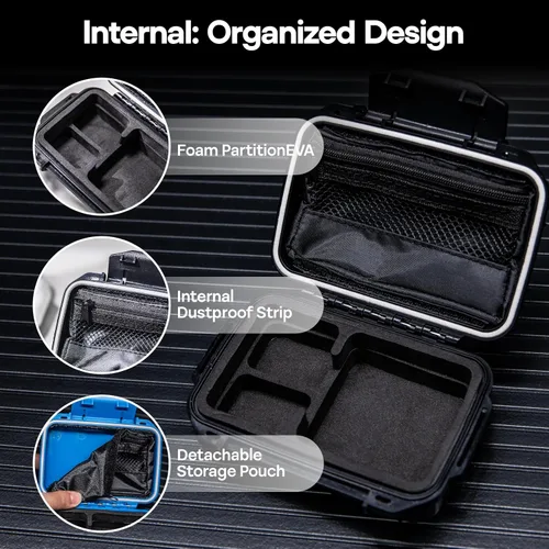 Miniatura 7 de Linsoul Kiwi Ears SONICAP - Estuche impermeable para auriculares, caja de almacenamiento rígida para IEM con forro de EVA, bolsa de transporte dura