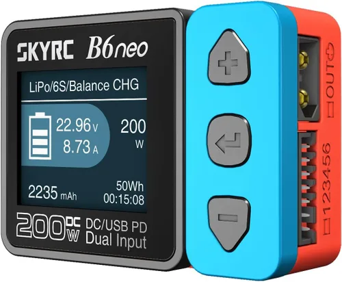 Miniatura 10 de GoolRC Cargador inteligente B6neo Cargador de batería Lipo, DC 200W PD 80W Cargador de equilibrio de batería descargador para 1-6s Negro