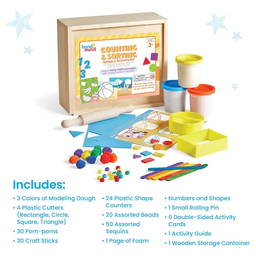 Miniatura 4 de hand2mind Kit de actividades sensoriales para contar y clasificar, piezas sueltas materiales de juego para niños, caja sensorial, cubo sensorial