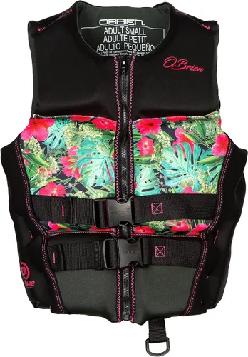 O'Brien Chaleco Salvavidas de Neopreno con Espalda en V Flexible para Mujeres para Deportes Acuáticos, Navegación, Lancha Autopropulsada, Natación y