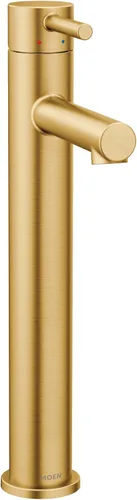 Moen 6192BG Align - Grifo de baño moderno con un solo orificio para lavabo, color dorado cepillado