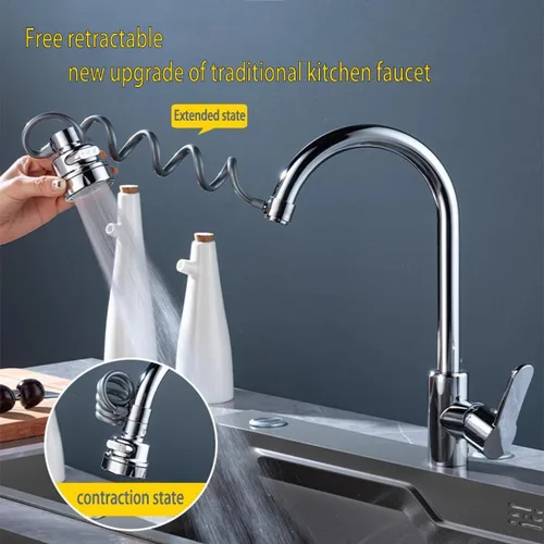 Miniatura 3 de Accesorio de rociador de fregadero para llave, extensor de llave con manguera estirable - Rociador de fregadero de cocina, 3 modos de salida