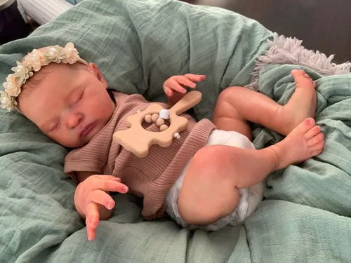 Miniatura 2 de Angelbaby Adorable muñeca de bebé recién nacida realista de 19 pulgadas de silicona suave hecha a mano con pelo pintado a mano, juguete el mejor