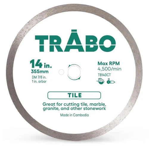 Miniatura 10 de Trabo Paquete de 3 hojas de unión de metal de diamante de borde continuo de 4.5 pulgadas para cortar granito, cerámica, porcelana, cuarzo y más, 3