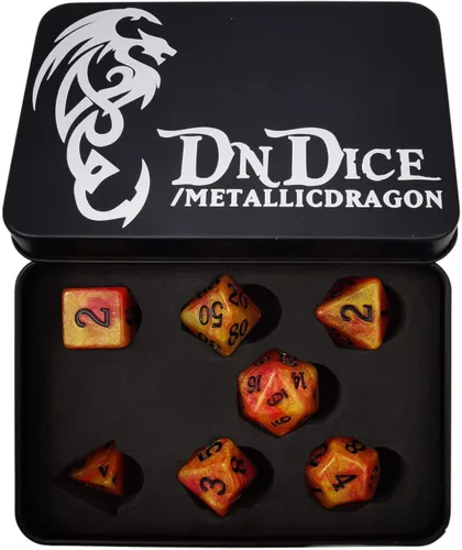 Miniatura 15 de Bescon Fantasía Arco Iris Brillante Dados Poliédricos 7pcs Set Caramelo de Medianoche, Juego de dados RPG Luminoso Resplandor en la oscuridad