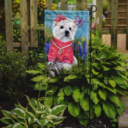 Miniatura 576 de Caroline's Treasures PPP3090GF - Bandera decorativa para jardín de bulldog inglés y otoño, para exteriores, patio, flores, tamaño de jardín
