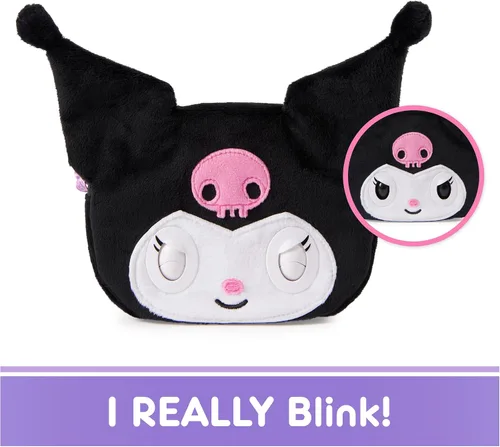 Miniatura 3 de Purse Pets, Sanrio Hello Kitty and Friends, Kuromi - Juguete interactivo para mascotas y bolso cruzado kawaii, más de 30 sonidos y reacciones, Negro
