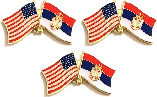 Miniatura 29 de 3 Pines de solapa con banderas de Estados Unidos y países internacionales, paquete de 3 pines dobles con diseño de banderas de Estados Unidos